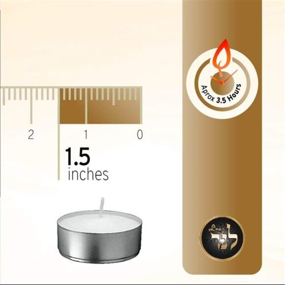 Tea Light Candles – Set of 100 Unscented Candles – Burns Aprx. 3.5 Hour - Picture 2 of 8